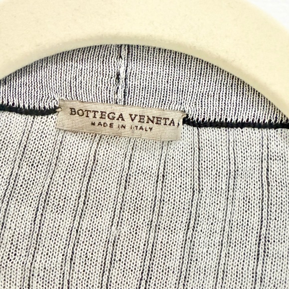 Bottega Venetia Black Floral Stripe Cotton Button Front Soft Cardigan Sweater - Picture 6 of 6